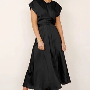 Elegant Black Satin Dress